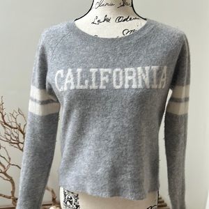 AQUA CASHMERE CALIFORNIA Sweater Pullover cropped long sleeve small